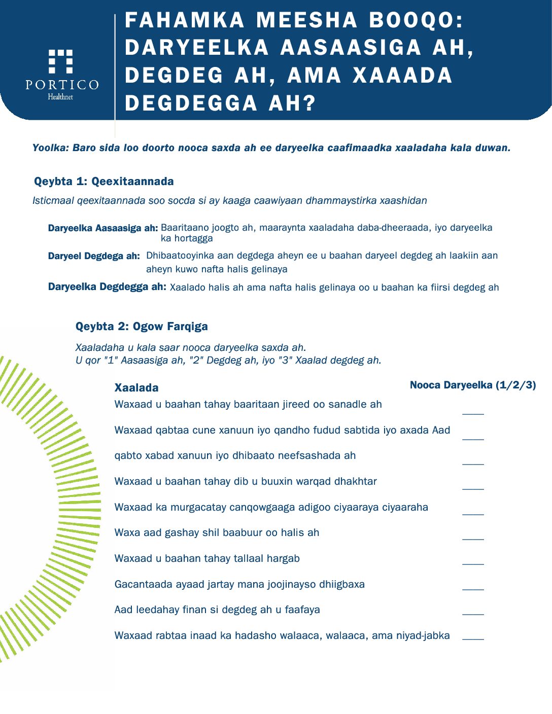 Xaashida Shaqo ee Xulashada Daryeelka (PDF)