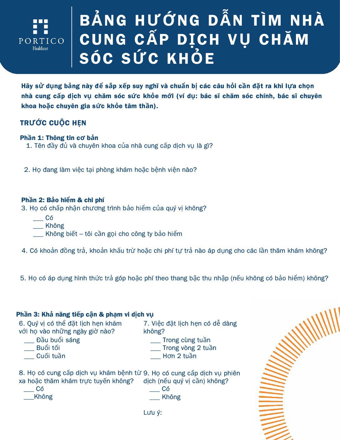 Bảng hướng dẫn tìm nhà cung cấp dịch vụ chăm sóc sức khỏe (PDF)